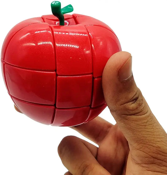 SALPITOYS Apple Fruit Shaped Cube 3x3 Realistic Magic Speed Puzzle, Red (1 Pieces)