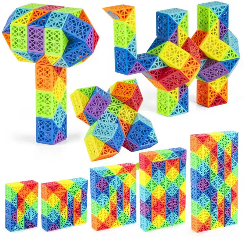 SALPITOYS QiYi Geometric Magic Snake Cube Twisty Puzzle Toys, 24 Blocks,  (1 Pieces)