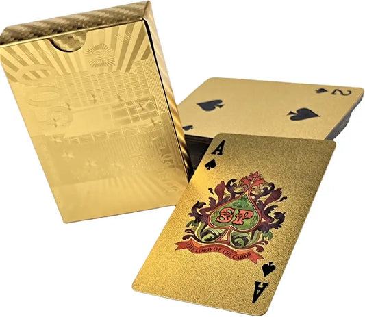 SALPITOYS UNIQUE GOLD GOOD QUALITY WATERPROOF POKER PLAYING CARDS  (Gold)