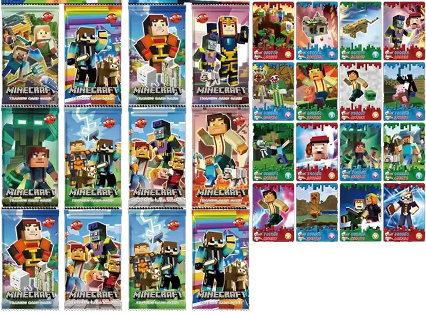 SALPITOYS 100 pcs Anime Minecraft Game Figure Collection Card Battle Carte Cartoon Game  (Multicolor)