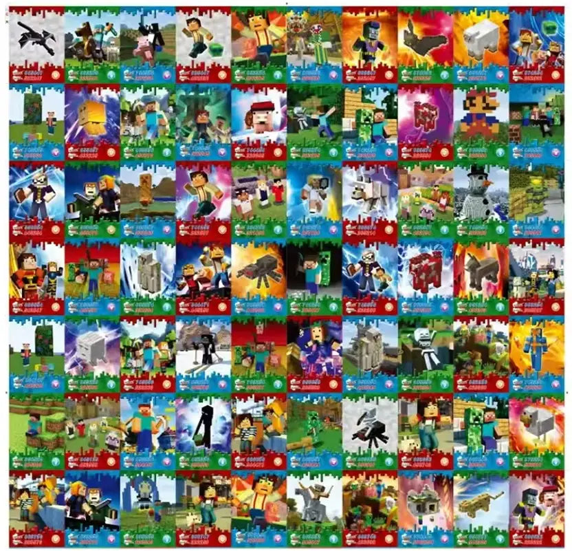 SALPITOYS 100 pcs Anime Minecraft Game Figure Collection Card Battle Carte Cartoon Game  (Multicolor)