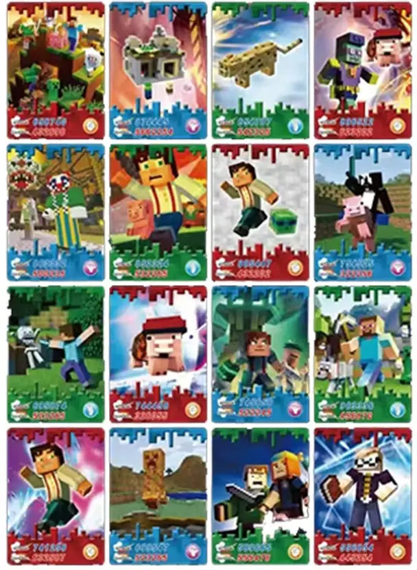 SALPITOYS 100 pcs Anime Minecraft Game Figure Collection Card Battle Carte Cartoon Game  (Multicolor)