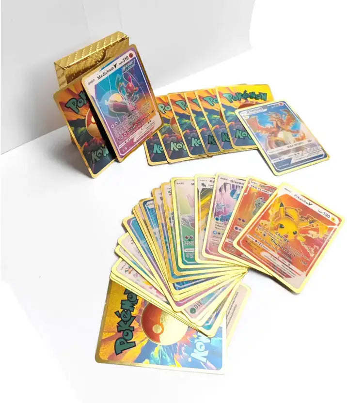 SALPITOYS 55 PCS Pokemon Cards New Look 3D View Playing Card For Kid's with album  (Multicolor)