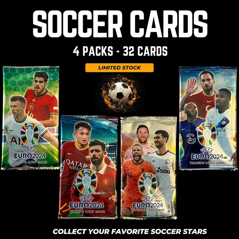 SALPITOYS FOOTBALL Euro Soccer Cards - 48 Unique Soccer Player Cards -6 Pack.  (MULTI COLORS)