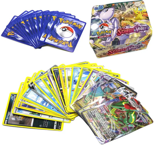 SALPITOYS Poke-mon 42 Pcs SCARLET VIOLET Iron Metal Cards Vstar Vmax Cards  (MULTI COLORS)