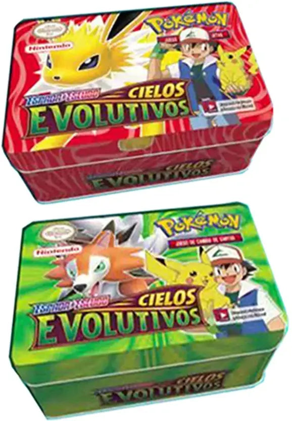 SALPITOYS POKEMON NEW SERIES cielos evolutivos- Sword and Shield TIN Box 42 CARDS  (MULTI COLORS)