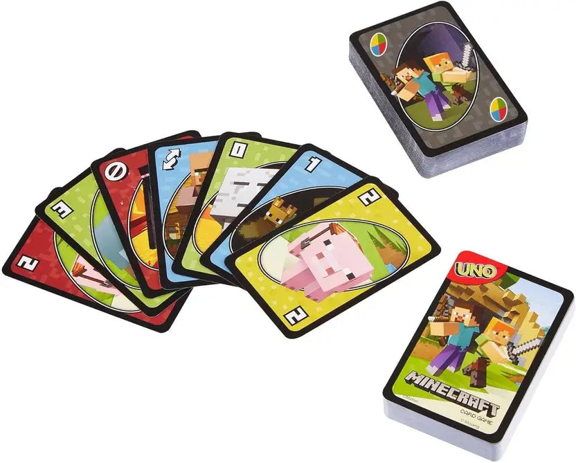 SALPITOYS UNO Minecraft Card Game Videogame-Themed Collectors Deck 112 Cards  (MULTI COLORS)