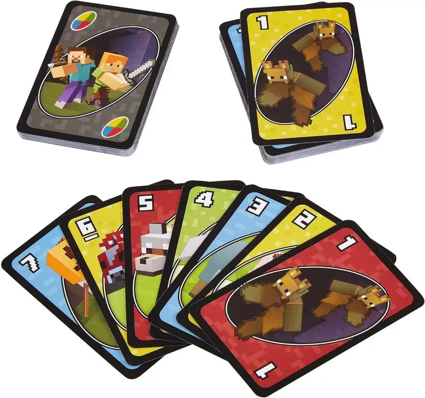 SALPITOYS UNO Minecraft Card Game Videogame-Themed Collectors Deck 112 Cards  (MULTI COLORS)