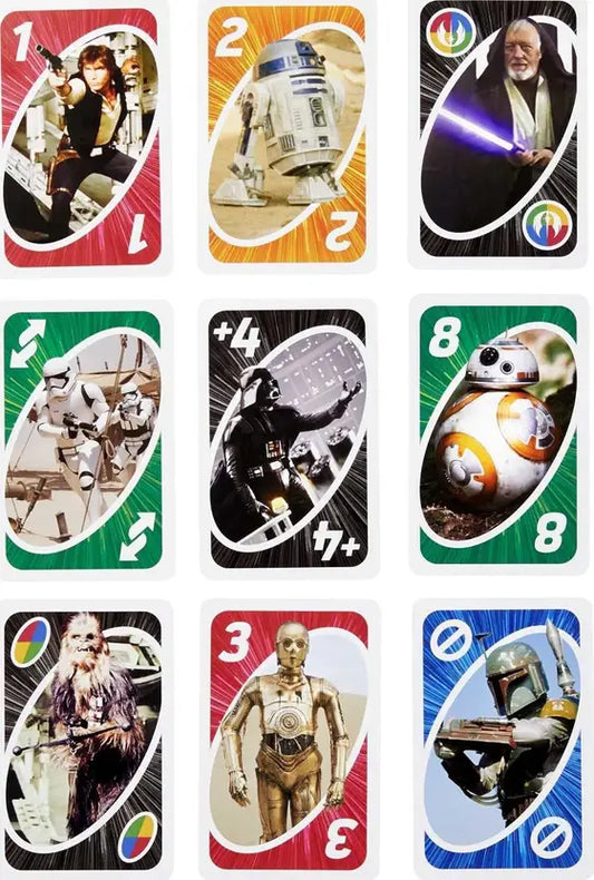 SALPITOYS UNO Star Wars Matching Card Game Featuring 112 Cards with Unique Wild Card  (MULTI COLORS)