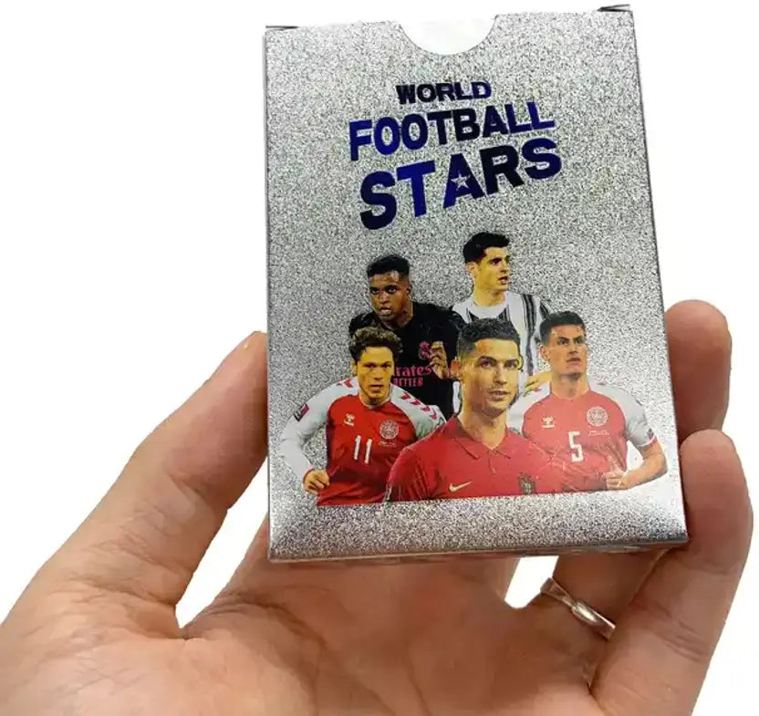 SALPITOYS World Football Soccer Star 55 Silver Trading Cards – Premium Foil Collectible Cards for Kids & Fans