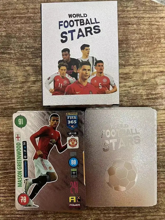 SALPITOYS World Football Soccer Star 55 Silver Trading Cards – Premium Foil Collectible Cards for Kids & Fans