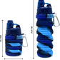 SALPITOYS Expandable Silicone Sipper Water Bottle With Snap Hook 500 ml Bottle 500 ml Bottle  (Pack of 1, Blue, Silicone)