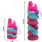 TUMAMA Expandable Silicone Sipper Water Bottle With Snap Hook 500 ml Bottle 500 ml Bottle  (Pack of 1, Maroon, Silicone)