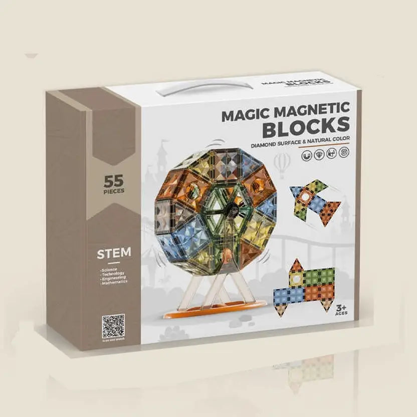 SALPITOYS 55 PCS Magic Diamond Magnetic Building Blocks Toy Gift DIY Construction Set Kids  (Multicolor)