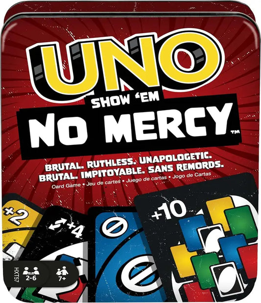 SALPITOYS UNO Show ‘em No Mercy Card Game in Storage & Travel Tin for Kids, Adults  (Multicolor)