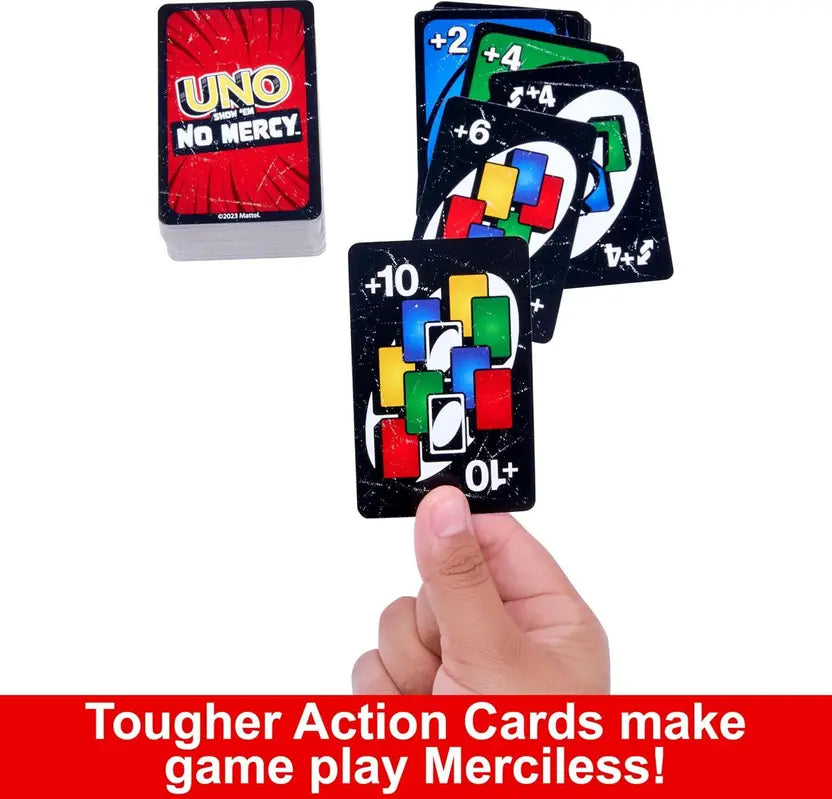 SALPITOYS UNO Show ‘em No Mercy Card Game in Storage & Travel Tin for Kids, Adults  (Multicolor)