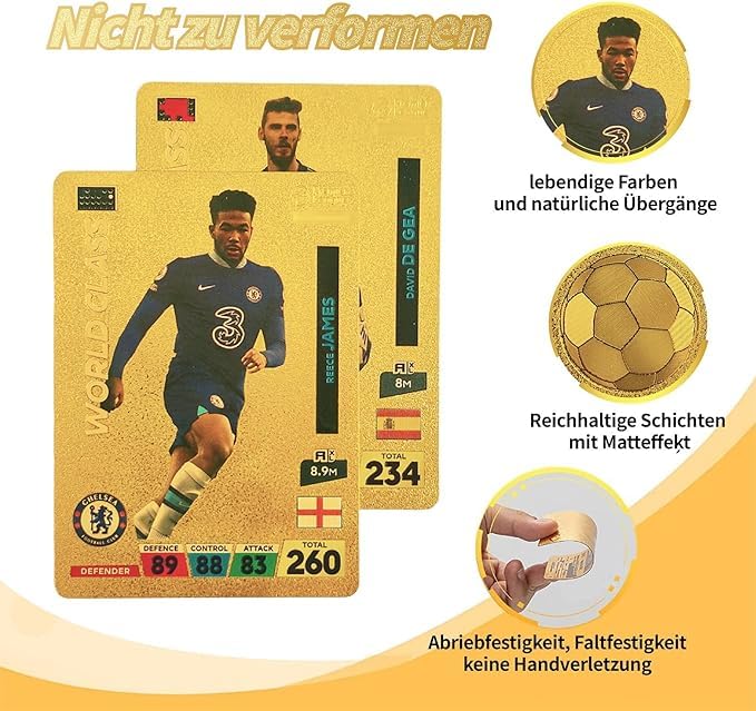 World Football 55 Gold Playing Cards