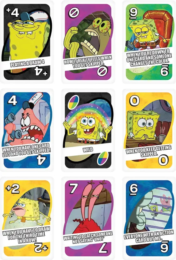 SALPITOYS UNO Spongebob Squarepants Card Game with 112 Cards  (Multicolor)