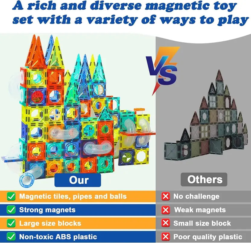 SALPITOYS Magnet Tiles Construction Set,42PCS STEM for Toddler Educational Building Toys  (Multicolor)